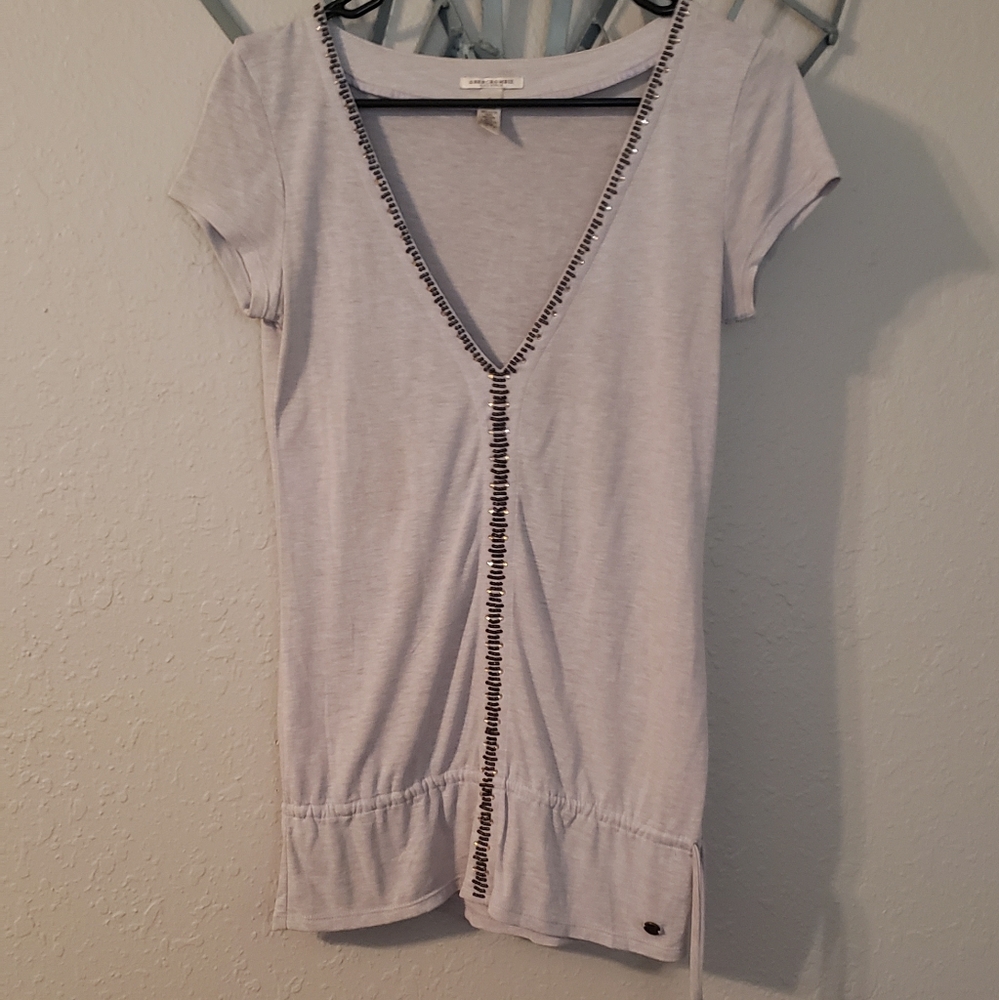 ABERCROMBIE SIZE L TEE SHIRT TIE SIDE FOR ROUCHING